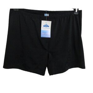 Aquabelle Swimsuits for All Swim Board Shorts Womens Plus 26 Black Elastic Waist